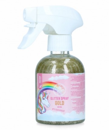 Glitterspray goud