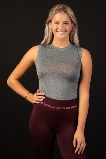 Tanktop just ride rosegold groen