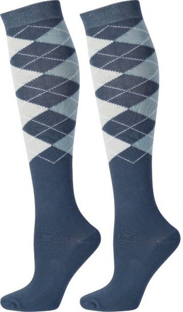 Rijsokken Argyle 22 blauw