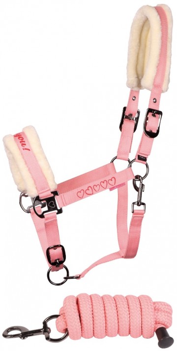 Halsterset Love roze