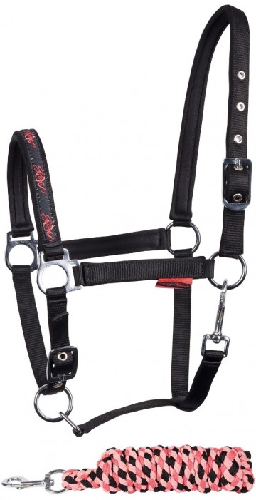 Halsterset Stout coral zwart