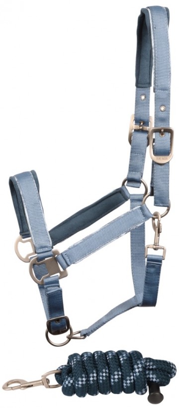 Halsterset Just Ride Retro staalblauw