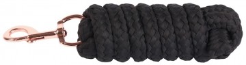 halstertouw soft musketon rosegold zwart