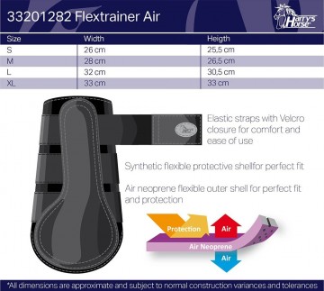 Flextrainers air maattabel