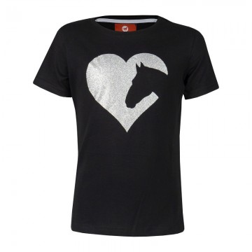 Red horse shirt toppie zwart zilver