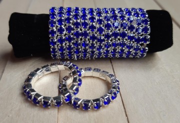 Bling manenelastiek blauw