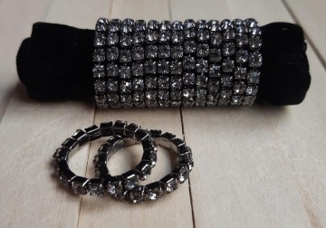 Bling manenelastiek zwart