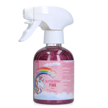Unicorn glitterspray roze