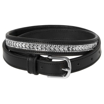 Riem leder arrow zwart zilver