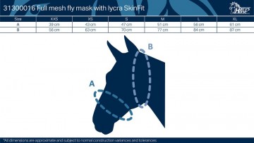 Vliegenmasker skinfit maattabel