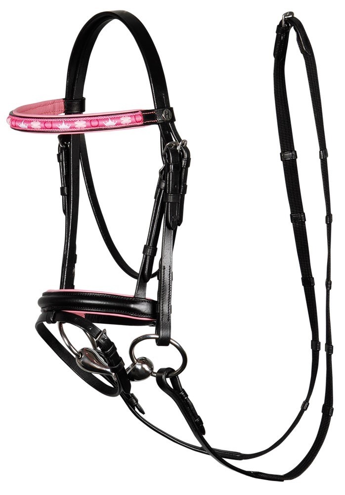Produktbild von Holzpferd Trense Harry's Horse Hoofdstel Luxe, Aansnoerneusriem, Farbe: Schwarz, Größe:Pony Trense Braun